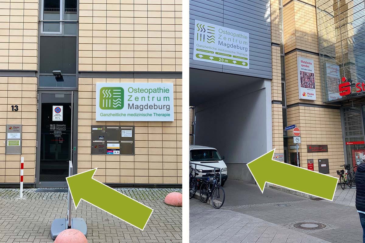 Eingang Osteopathie Zentrum Magdeburg